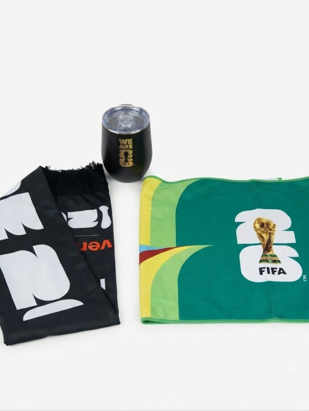 NWT FIFA 2026 World Cup Bundle Set Scarf Tumbler Towel Soccer Fan Gear
